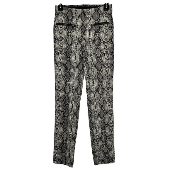 Joseph Ribkoff Snake Straight Leg Pants Sz 4 Pull On Trouser Zip Pockets Grunge - Picture 2 of 6